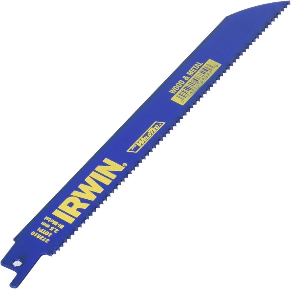 10 IRWIN 8" Metal & Wood Cutting Reciprocating Saw Blade 10 TPI Durable Bi-Metal